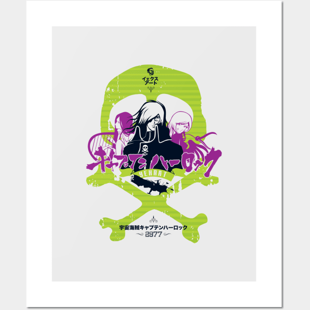 013c Harlock Skull Vintage Wall Art by Yexart